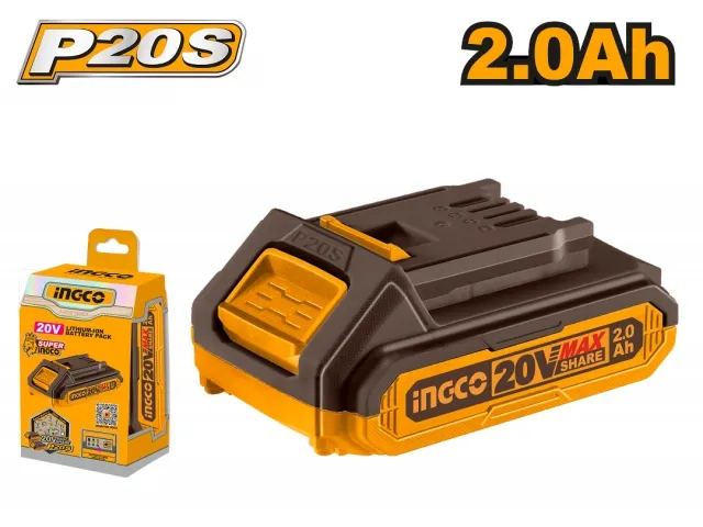 Ingco BATERIA LITIO 2.0 AH 20V VOLT INGCO PARA LINEA MULTIPLE HERRAMIENTAS FBLI20011