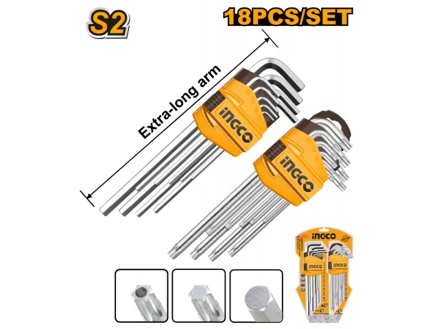 Ingco JUEGO COMBINADO 9 LLAVE ALLEN 9 LLAVE TORX INGCO HHKSET0181